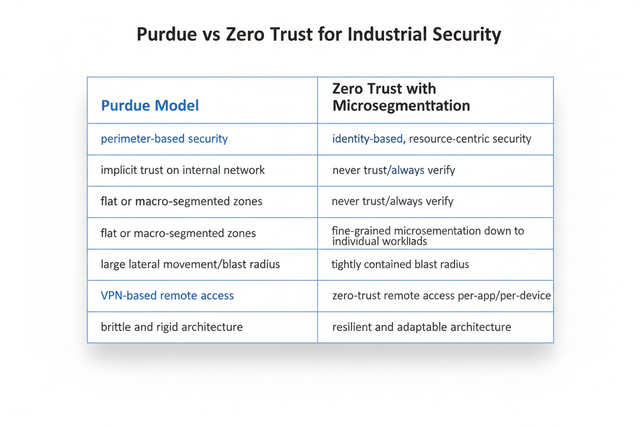 Table over Purdue vs Zero trust